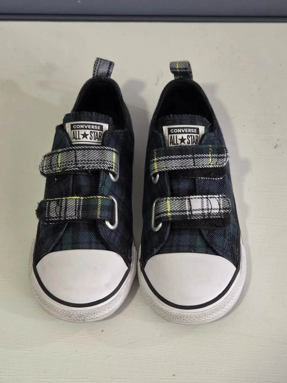 Converse All Star Plaid Velcro Low Top Sneakers Toddler Size 10 Shoes